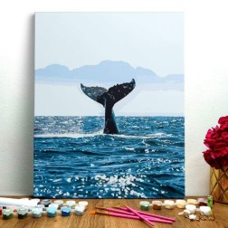 Pintar por números: Cola de Ballena. 40 x 50 cm Acrílico | L'aura Bella