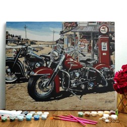 Pintar por números: Harley Davidson. 40 x 50 cm Acrílico | L'aura Bella