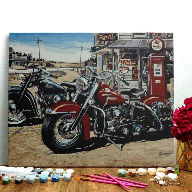 Pintar por números: Harley Davidson. 40 x 50 cm Acrílico | L'aura Bella