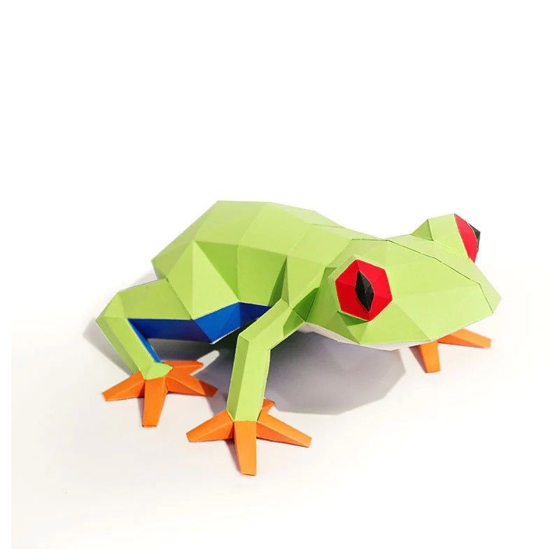 Rana. Escultura, Lámpara de papel 3D DIY Papercraft | L'aura Bella