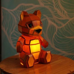 Oso, Teddy Bear. Lámpara de papel 3D DIY Papercraft | L'aura Bella