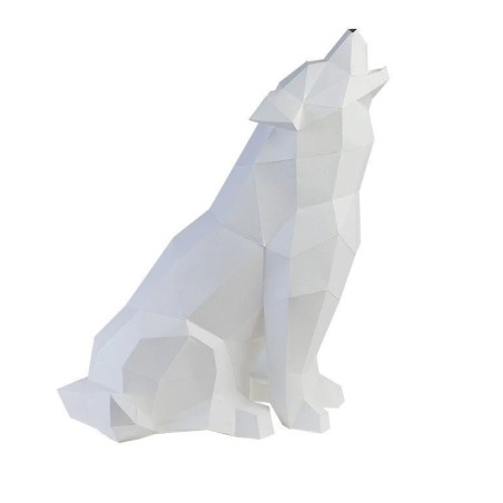 Wolf, Lobo aullando. Lámpara de papel 3D DIY Papercraft | L'aura Bella