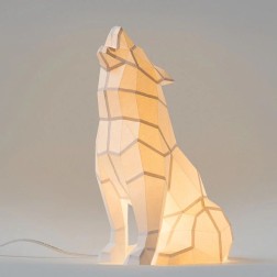 Wolf, Lobo aullando. Lámpara de papel 3D DIY Papercraft | L'aura Bella