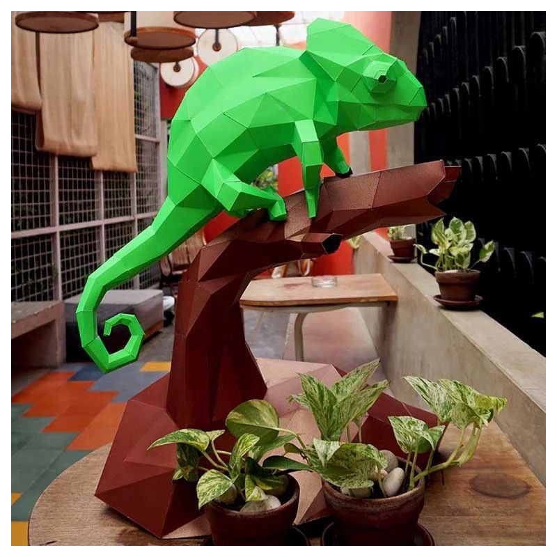 Camaleón Kit DIY Escultura de papel 3D Papercraft World | L'aura Bella