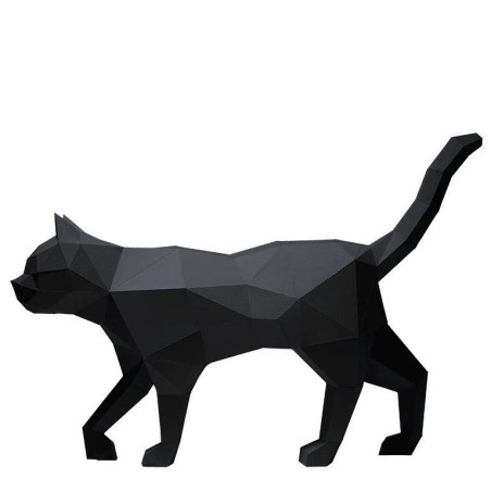 Gato negro. KIT DIY Escultura de papel 3D. Papercraft World