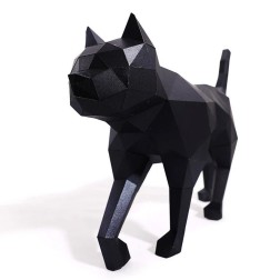 Gato negro. KIT DIY Escultura papel 3D Papercraft World | L'aura Bella