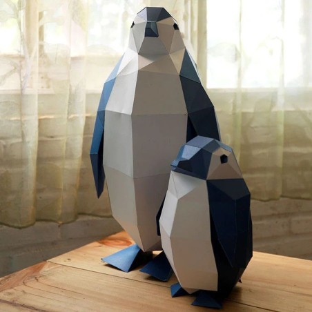 Pingüinos. Kit DIY de Esculturas de papel 3D. Papercraft World