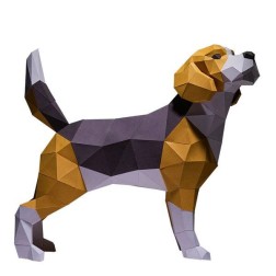 Beagle, Perro. KIT DIY Escultura de papel 3D Papercraft | L'aura Bella