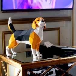 Beagle, Perro. KIT DIY Escultura de papel 3D Papercraft | L'aura Bella