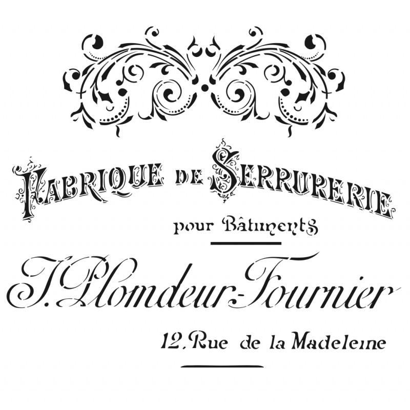 Plantilla stencil: Fabrique Serrurerie. HD038. Cadence | L'aura Bella