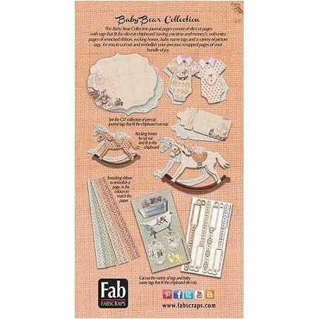 Colección Baby Bear: Pack de 6 precortados y 6 Journal Tags. 10,5x20,5 cm