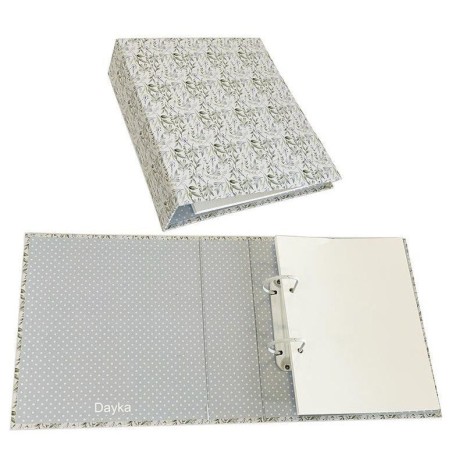 Álbum de anillas con estampado de ramas. Incluye 15 hojas blancas. Bendiciones Dayka Trade