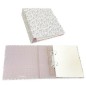 Álbum de anillas con estampado de flores. Incluye 15 hojas blancas. Bendiciones Dayka Trade