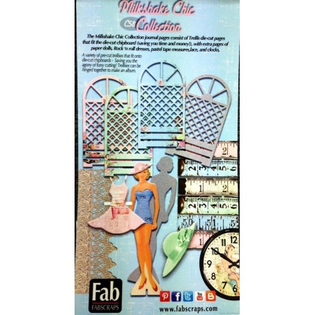 Colección Milkshake: Pack de 6 precortados y 6 Journal Tags. 10,5x20,5 cm