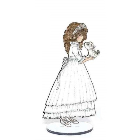 Niña Primera Comunión con Perrito. Pintada. Dayka Trade | L'aura Bella