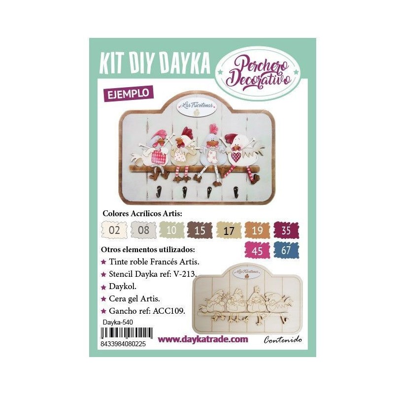 Cuadro o Perchero Gallinas Tricotonas. Dayka Trade | L'aura Bella