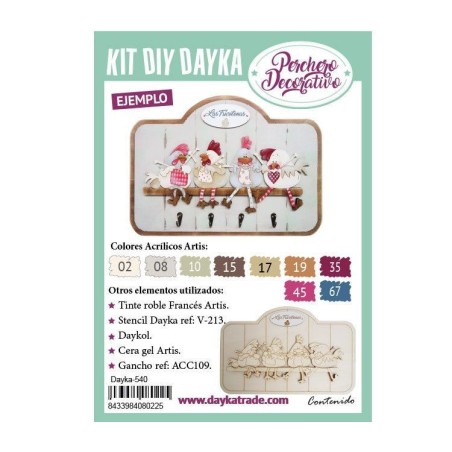 Kit DIY Cuadro o Perchero Gallinas Tricotonas. Dayka Trade