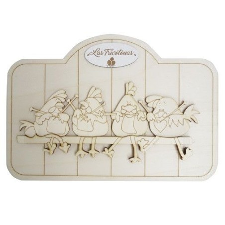 Kit DIY Cuadro o Perchero Gallinas Tricotonas. Dayka Trade