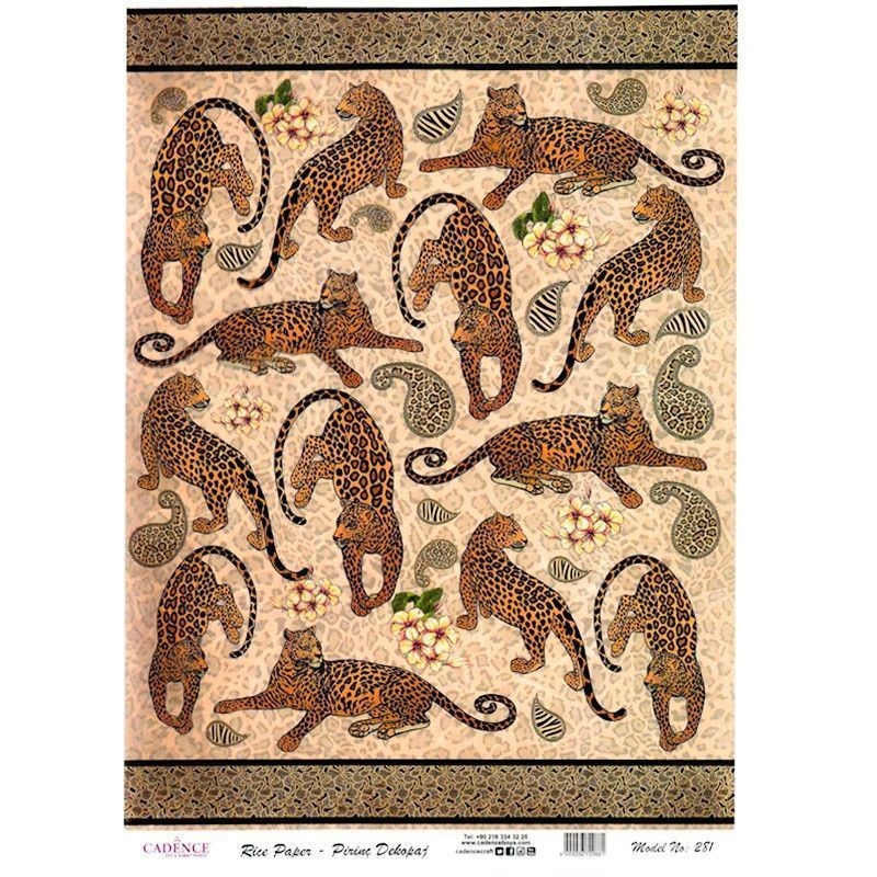 Leopardos, felinos Papel Arroz A3 Cadence PA281 | L'aura Bella