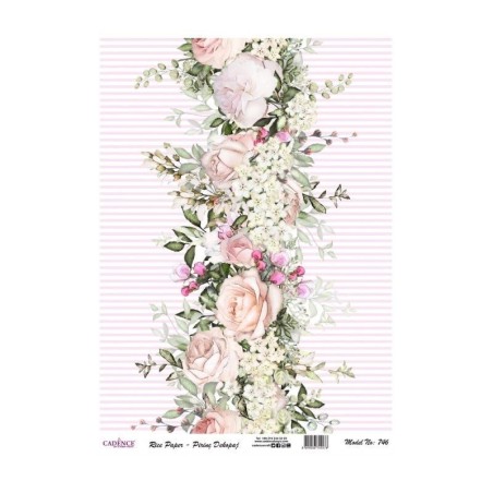 Collage flores Papel Arroz A3 Cadence PA746 | L'aura Bella