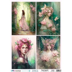 Retratos Fantasía. Papel arroz SOFT japonés, A3. SPA5230 | L'aura Bella