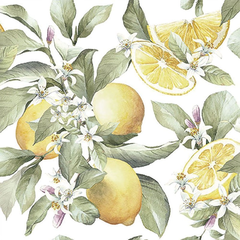 Servilleta para decoupage: Limones. 33x33cm | L'aura Bella