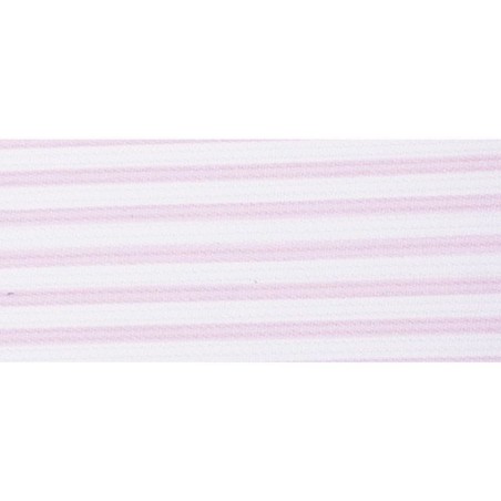 Tela de encuadernar Rayas rosas sobre fondo blanco. 50 x 145 cm.