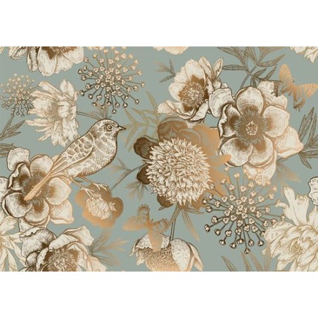 Foil Bird. Papel Decoupage Mint by Michelle. A3 | L'aura Bella