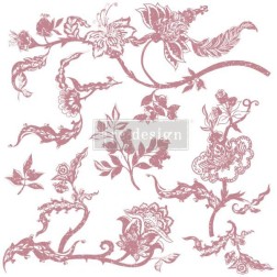Distressed Floral Prints. Sello DECOR STAMP REDESIGN 652661 | L'aura Bella