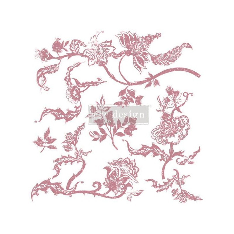 Distressed Floral Prints. Sello DECOR STAMP REDESIGN 652661 | L'aura Bella