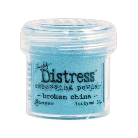 Polvos emboss azul Broken China para scrap. Distress | L'aura Bella