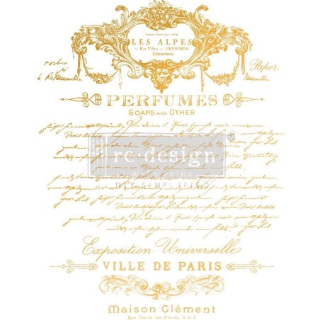 Perfume Notes Gold Foil KACHA REDESIGN DECOR TRANSFERS® | L'aura Bella