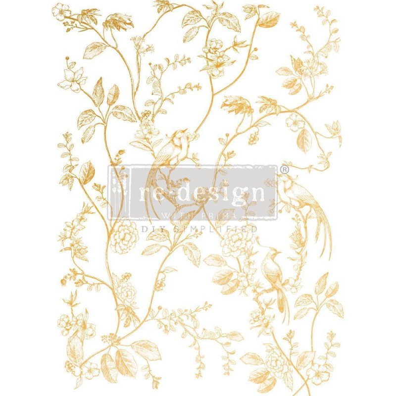 A Bird Song, Gold Foil KACHA REDESIGN DECOR TRANSFERS® | L'aura Bella