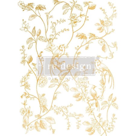 A Bird Song, Gold Foil KACHA REDESIGN DECOR TRANSFERS® | L'aura Bella