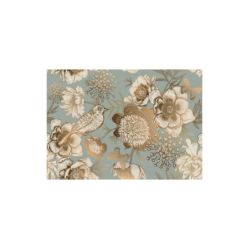 Foil Bird. Papel Decoupage Mint by Michelle. A1 | L'aura Bella