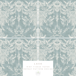 Lace. Papel TISSUE Decoupage Mint by Michelle | L'aura Bella