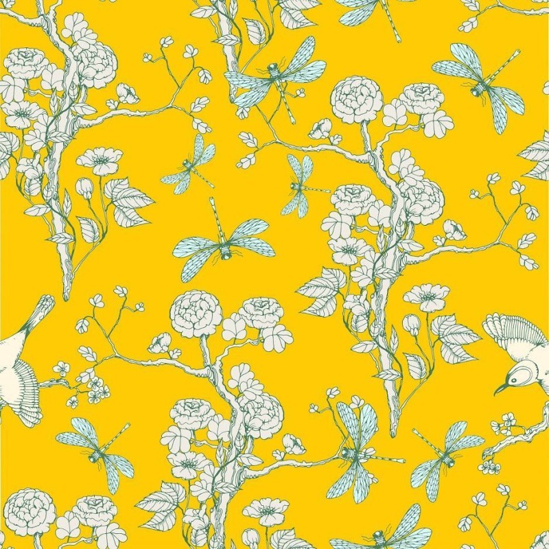 Yellow Chinoiserie Papel TISSUE Decoupage Mint Michelle | L'aura Bella
