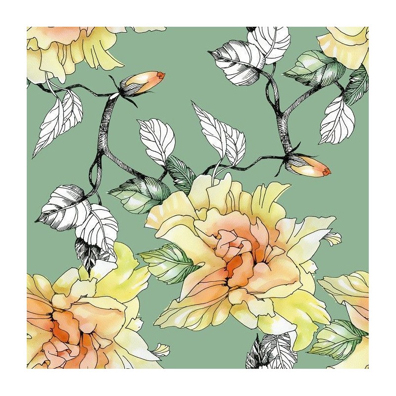 Pastel Florals. Papel TISSUE Decoupage Mint by Michelle | L'aura Bella