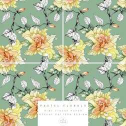 Pastel Florals. Papel TISSUE Decoupage Mint by Michelle | L'aura Bella