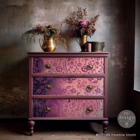 Meadow Bloom. 3D Decor Stencils Redesign. Plantilla de estarcido