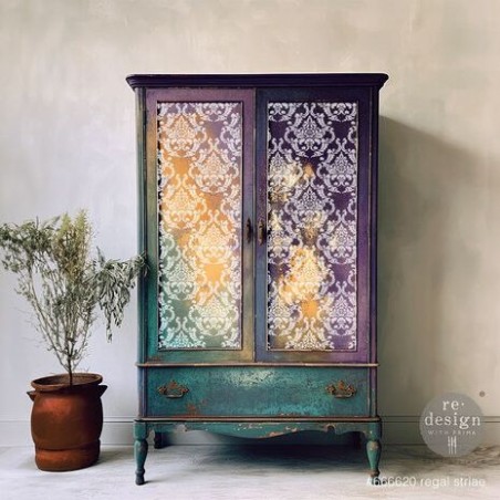 Regal Striae. 3D Decor Stencils Redesign. Plantilla de estarcido