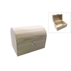 Caja de madera con cerradura Forma de baúl 25x17x18.5cm | L'aura Bella