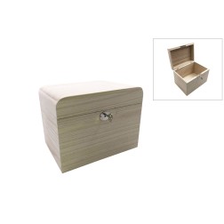 Caja de madera con cerradura de llave. 25x18x19 cm | L'aura Bella