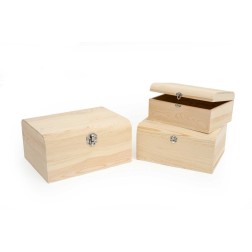 Baúl grande de madera con cierre. 35x27.5x17.5 cm | L'aura Bella