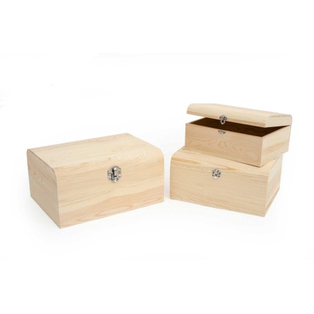 Baúl grande de madera con cierre. 35x27.5x17.5 cm