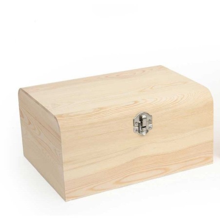 Baúl pequeño de madera con cierre. 27x19.5x12 cm