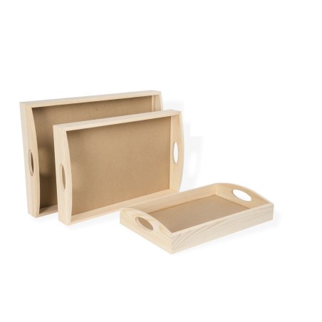 Bandeja grande de madera. 48x33x7 cm