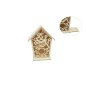 Pajarera de madera calada. Casita pájaros. 16.5x10.5x21 cm