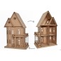 Casa de muñecas de MDF para montar y decorar. 61x37x73x0.5cm