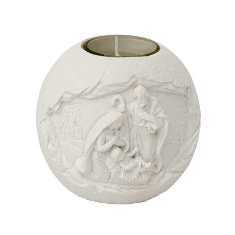 Belén, portavelas de escayola para decorar. 10x10x10cm | L'aura Bella